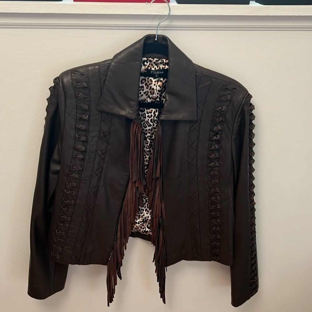 Cortina fringe leather jacket